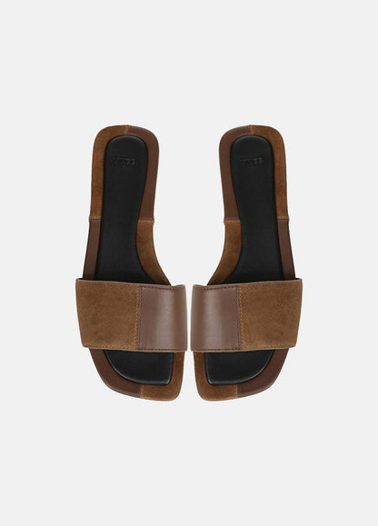 VINCE Women Valeria Leather & Suede Slide Sandal in Sandals