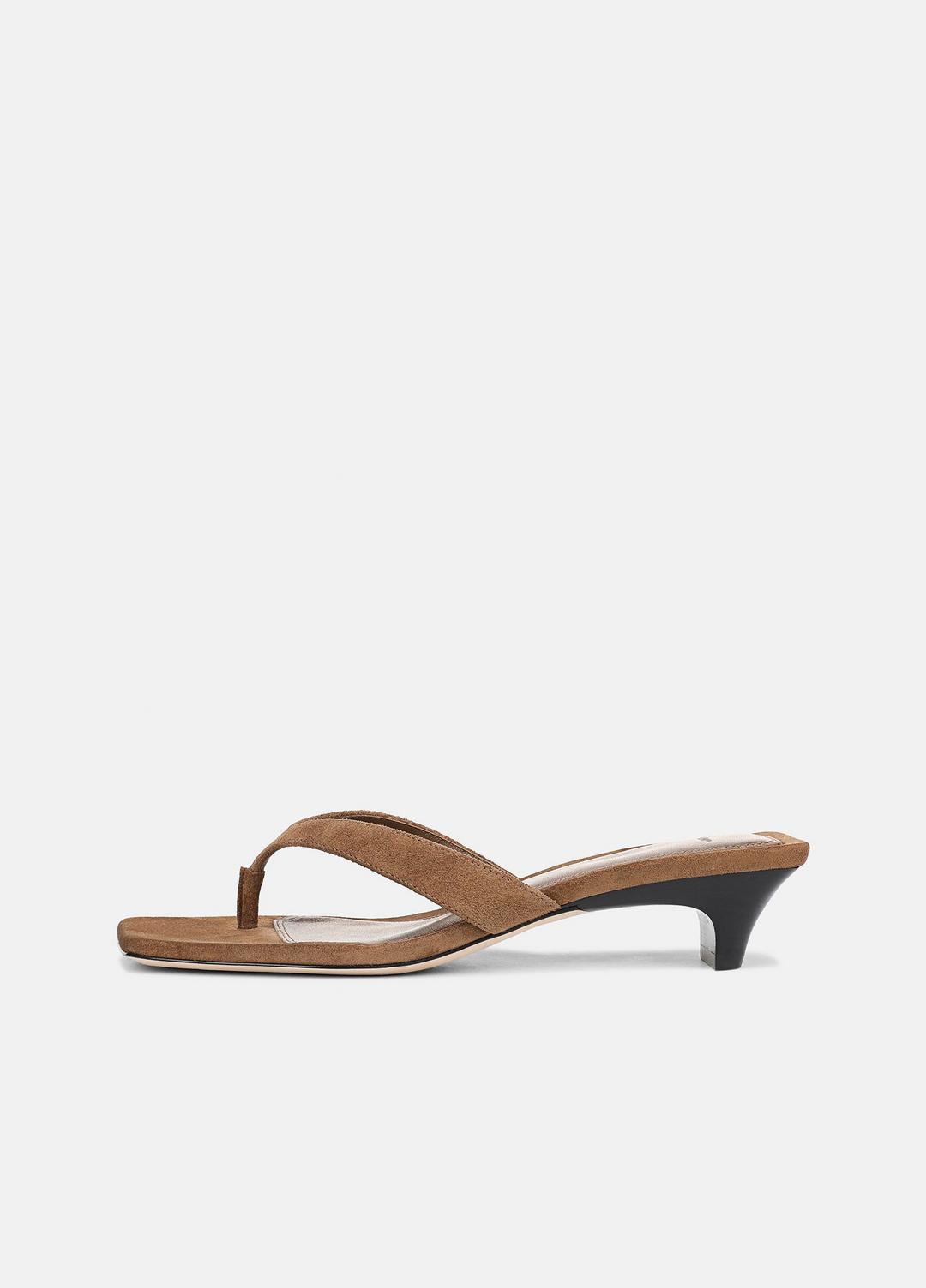 VINCE Women San Juan Suede Heeled Thong Sandal in Sandals