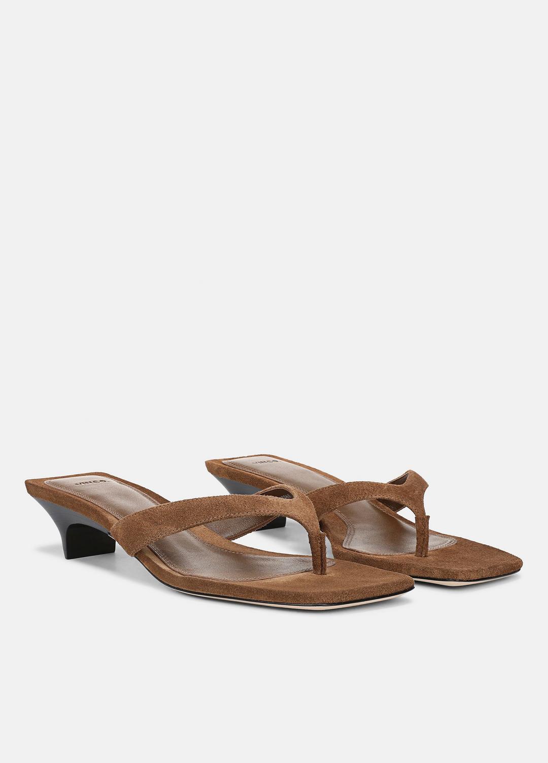 VINCE Women San Juan Suede Heeled Thong Sandal in Sandals