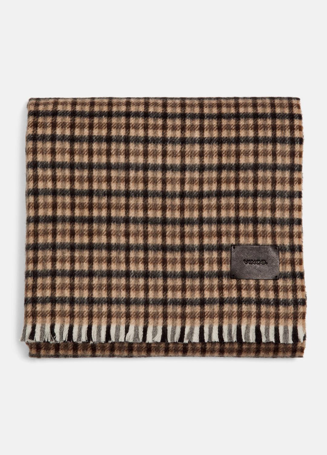 VINCE Women Gingham Wool-Cashmere Oversized Wrap in Scarves & Hats
