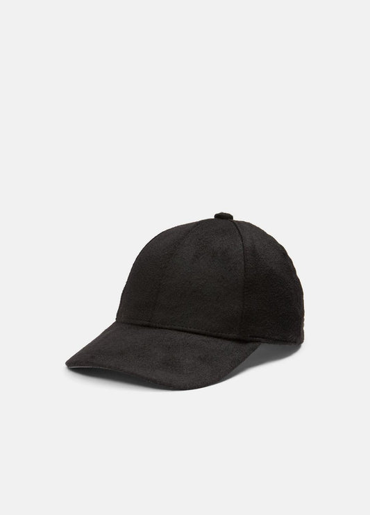 VINCE Women Leather-Trim Cashmere Baseball Cap in Scarves & Hats