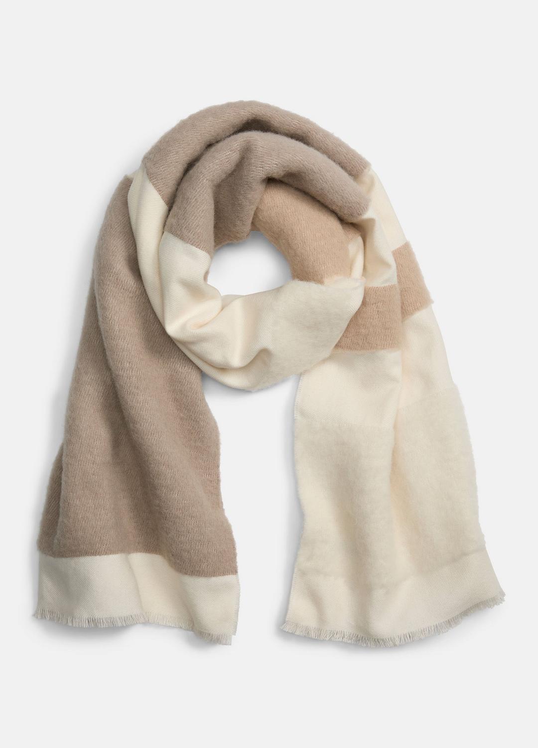 VINCE Women Brushed Alpaca-Blend Colorblock Scarf in Scarves & Hats