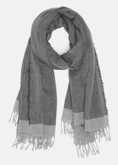 VINCE Women Border-Stripe Cotton Scarf in Scarves & Hats