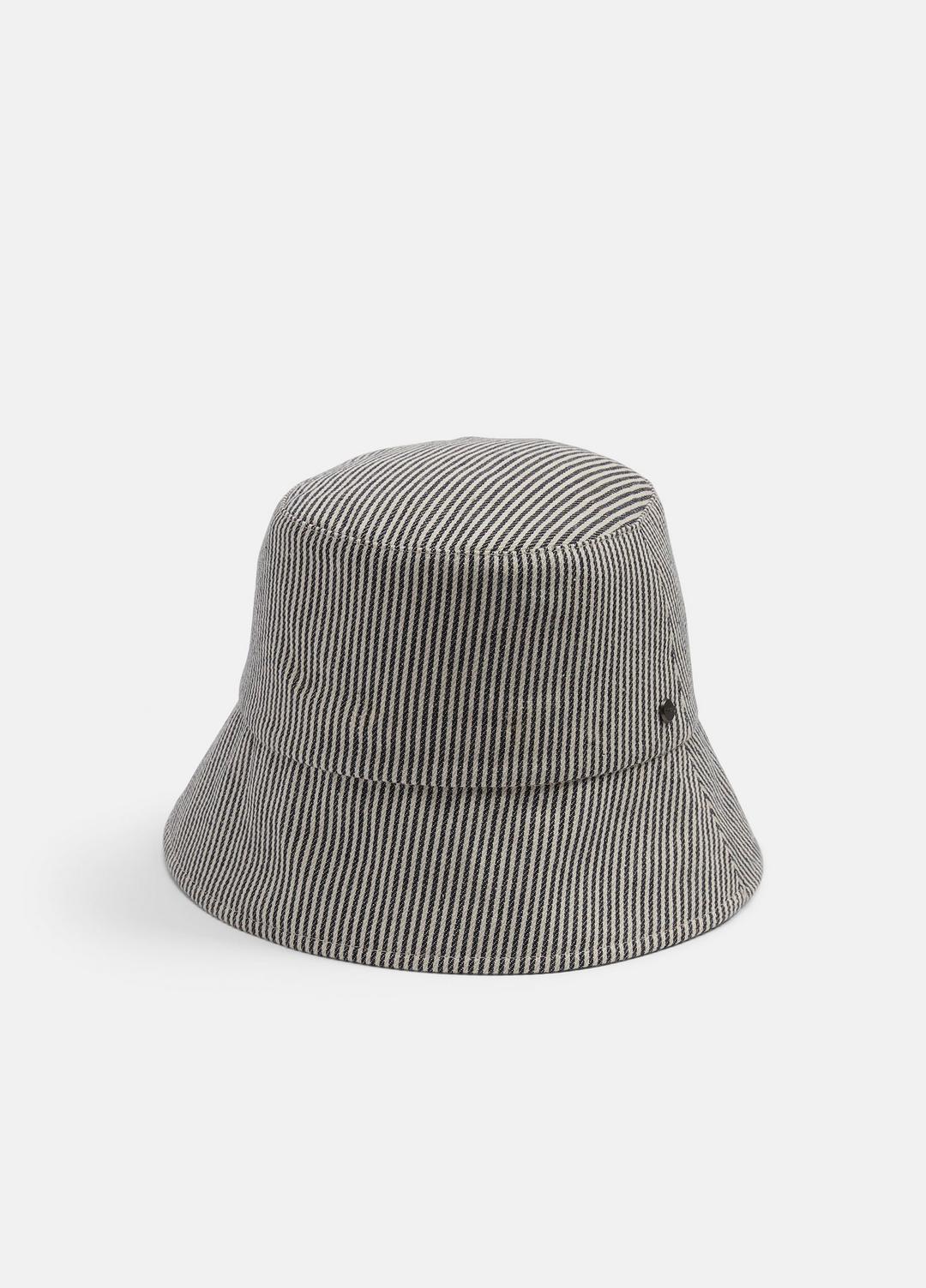 VINCE Women Stripe Cotton Canvas Bucket Hat in Scarves & Hats