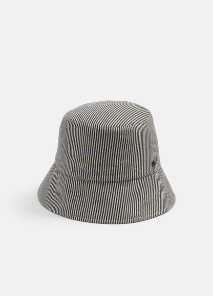 VINCE Women Stripe Cotton Canvas Bucket Hat in Scarves & Hats
