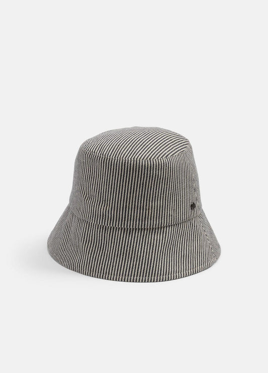 VINCE Women Stripe Cotton Canvas Bucket Hat in Scarves & Hats