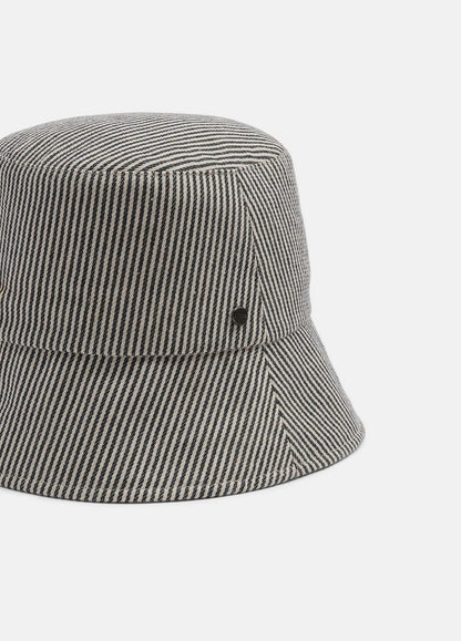 VINCE Women Stripe Cotton Canvas Bucket Hat in Scarves & Hats