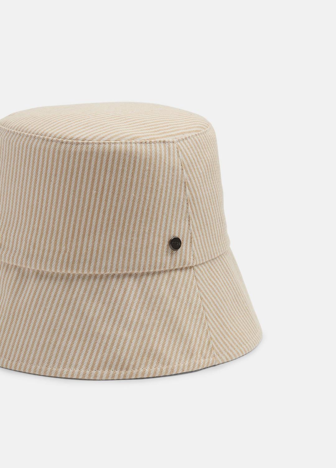 VINCE Women Stripe Cotton Canvas Bucket Hat in Scarves & Hats