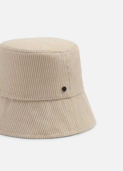 VINCE Women Stripe Cotton Canvas Bucket Hat in Scarves & Hats