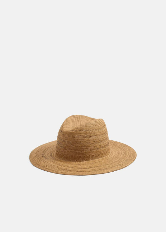 VINCE Women Herringbone-Weave Straw Panama Hat in Scarves & Hats