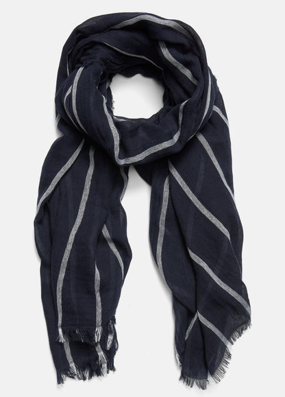VINCE Women Cotton Gauze Awning Stripe Scarf in Scarves & Hats