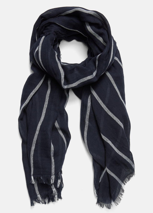 VINCE Women Cotton Gauze Awning Stripe Scarf in Scarves & Hats