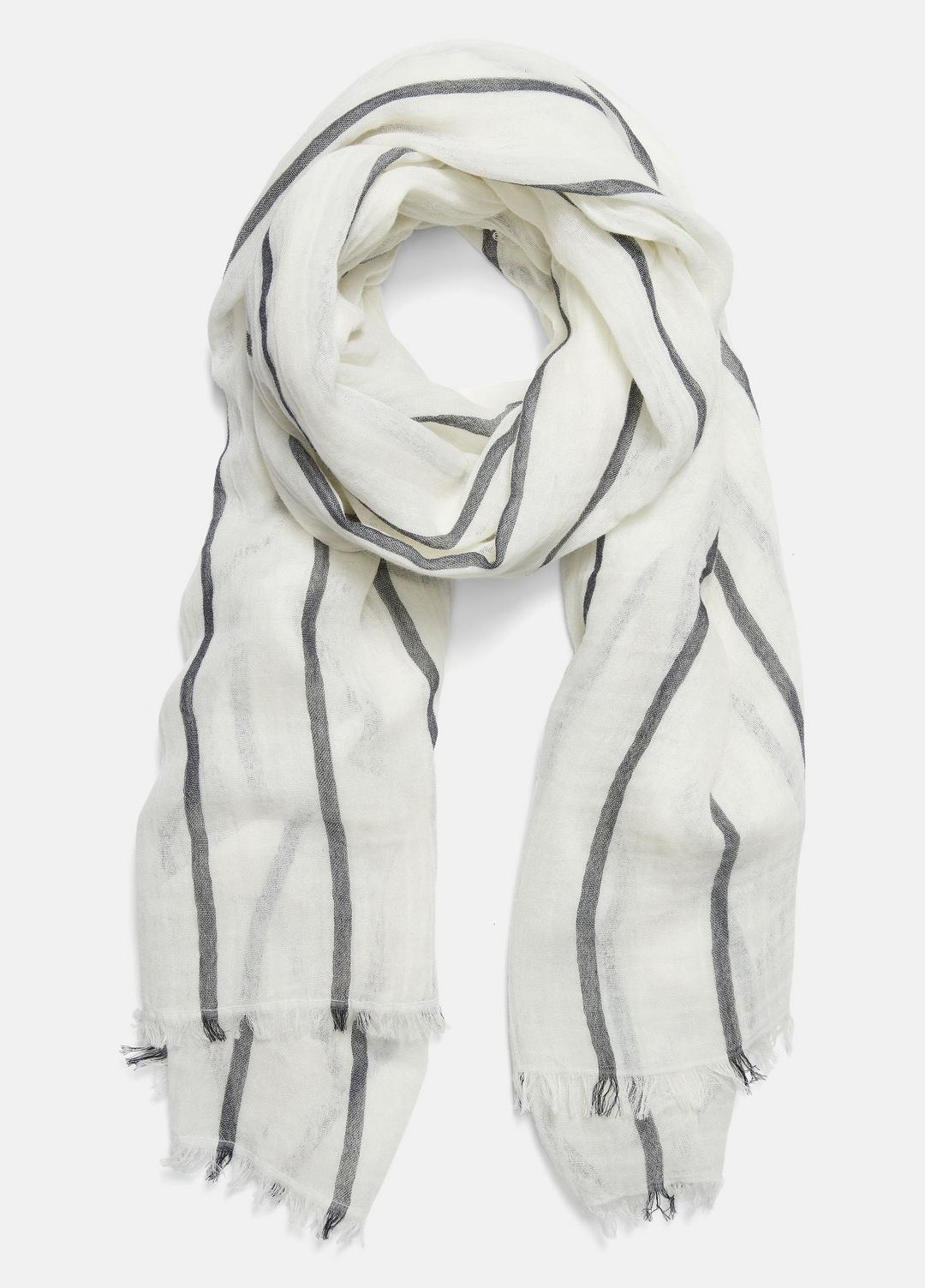 VINCE Women Cotton Gauze Awning Stripe Scarf in Scarves & Hats