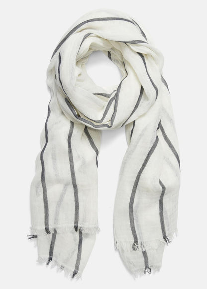 VINCE Women Cotton Gauze Awning Stripe Scarf in Scarves & Hats