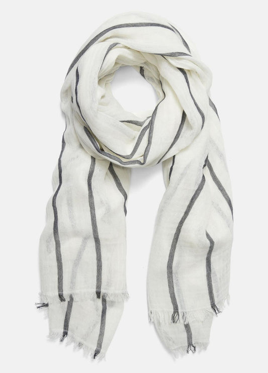 VINCE Women Cotton Gauze Awning Stripe Scarf in Scarves & Hats