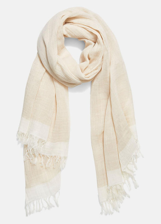 VINCE Women Border-Stripe Cotton Scarf in Scarves & Hats