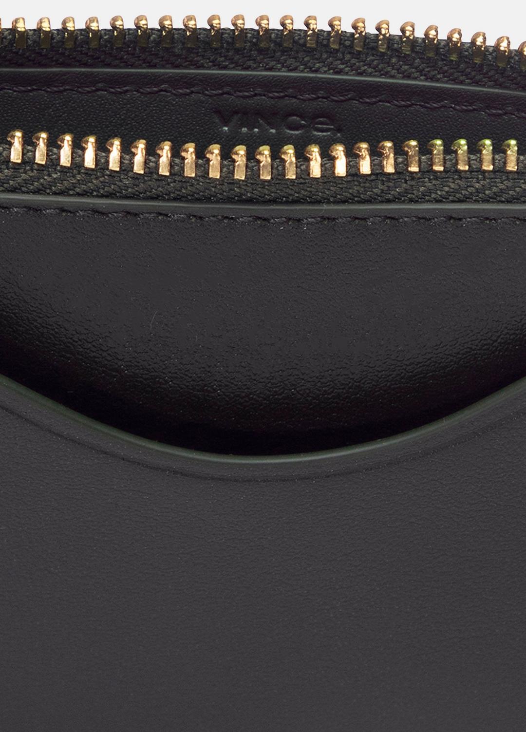 VINCE Women Leather Zip-Top Card Case in Handbags
