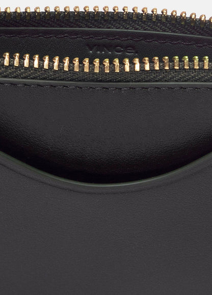 VINCE Women Leather Zip-Top Card Case in Handbags