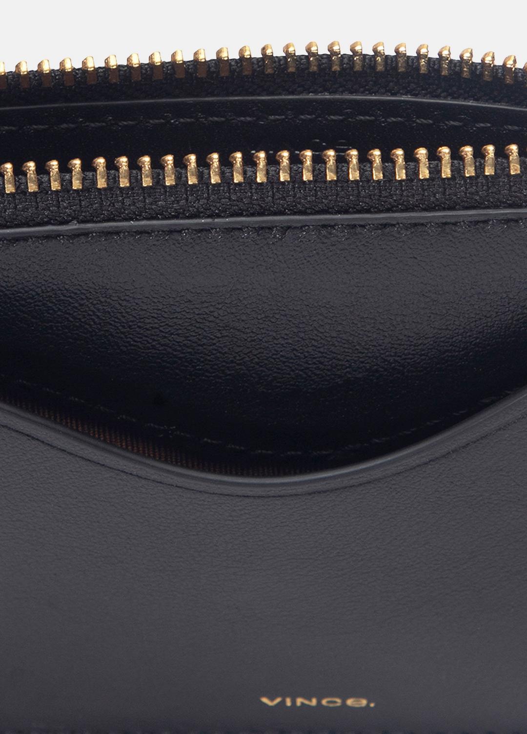 VINCE Women Leather Zip-Top Card Case in Handbags