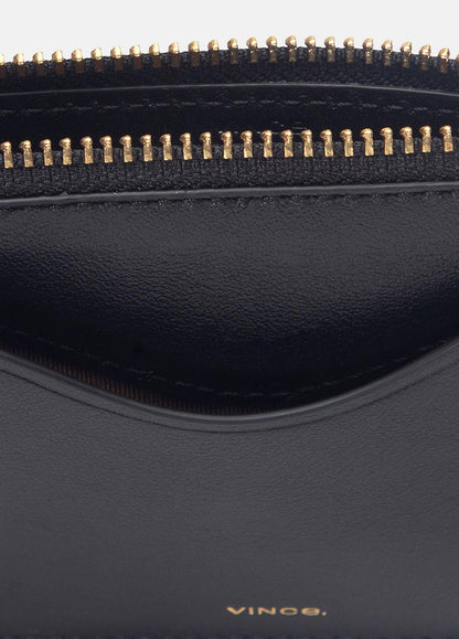 VINCE Women Leather Zip-Top Card Case in Handbags