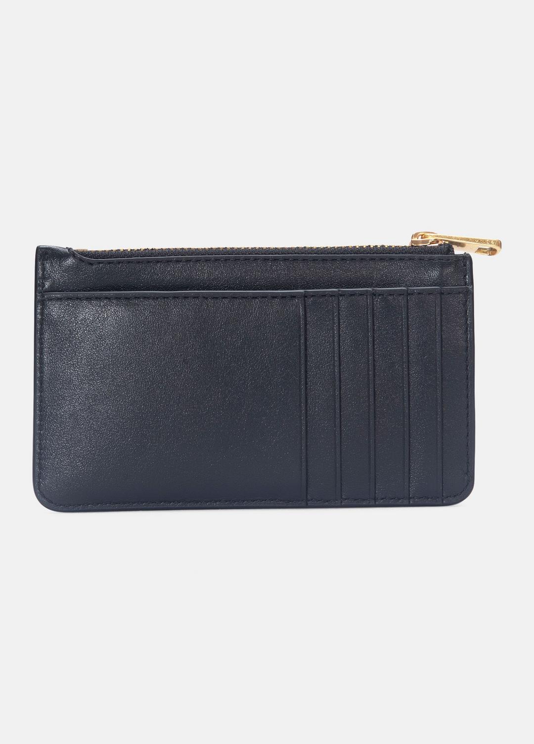 VINCE Women Leather Zip-Top Card Case in Handbags