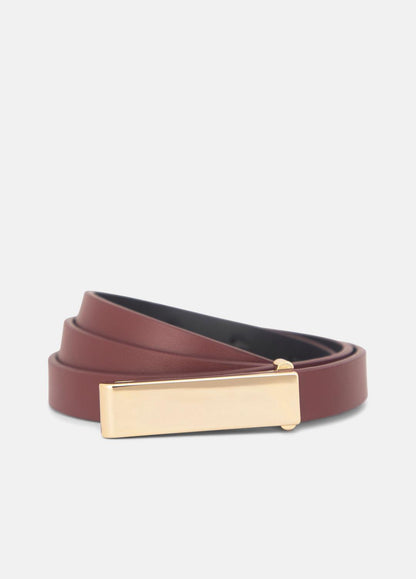 VINCE Women Women's 15mm Elongated Plaque Leather Belt in Belts