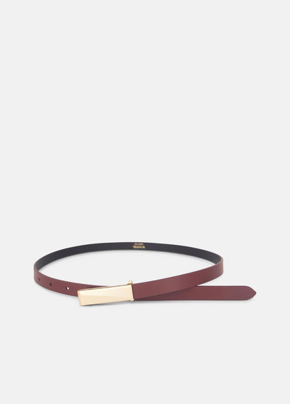 VINCE Women Women's 15mm Elongated Plaque Leather Belt in Belts