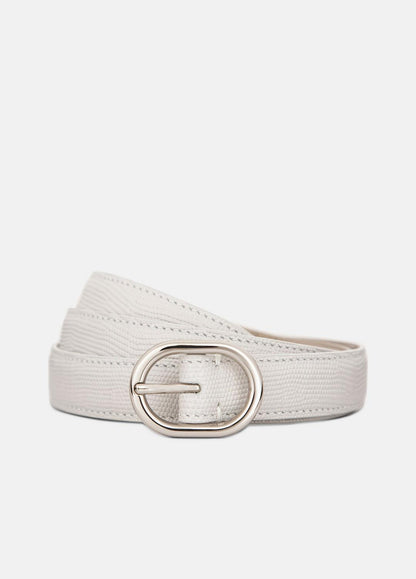 VINCE Women Women’s 20mm Stitched Lizard-Embossed Leather Belt in Belts