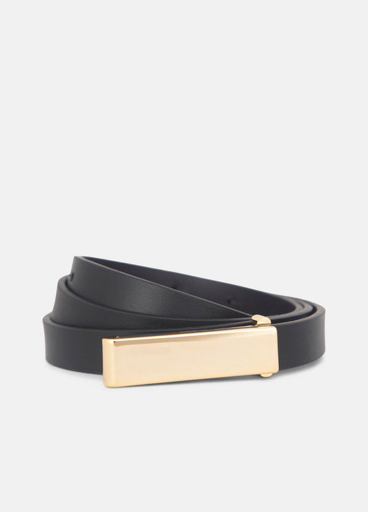 VINCE Women Women's 15mm Elongated Plaque Leather Belt in Belts