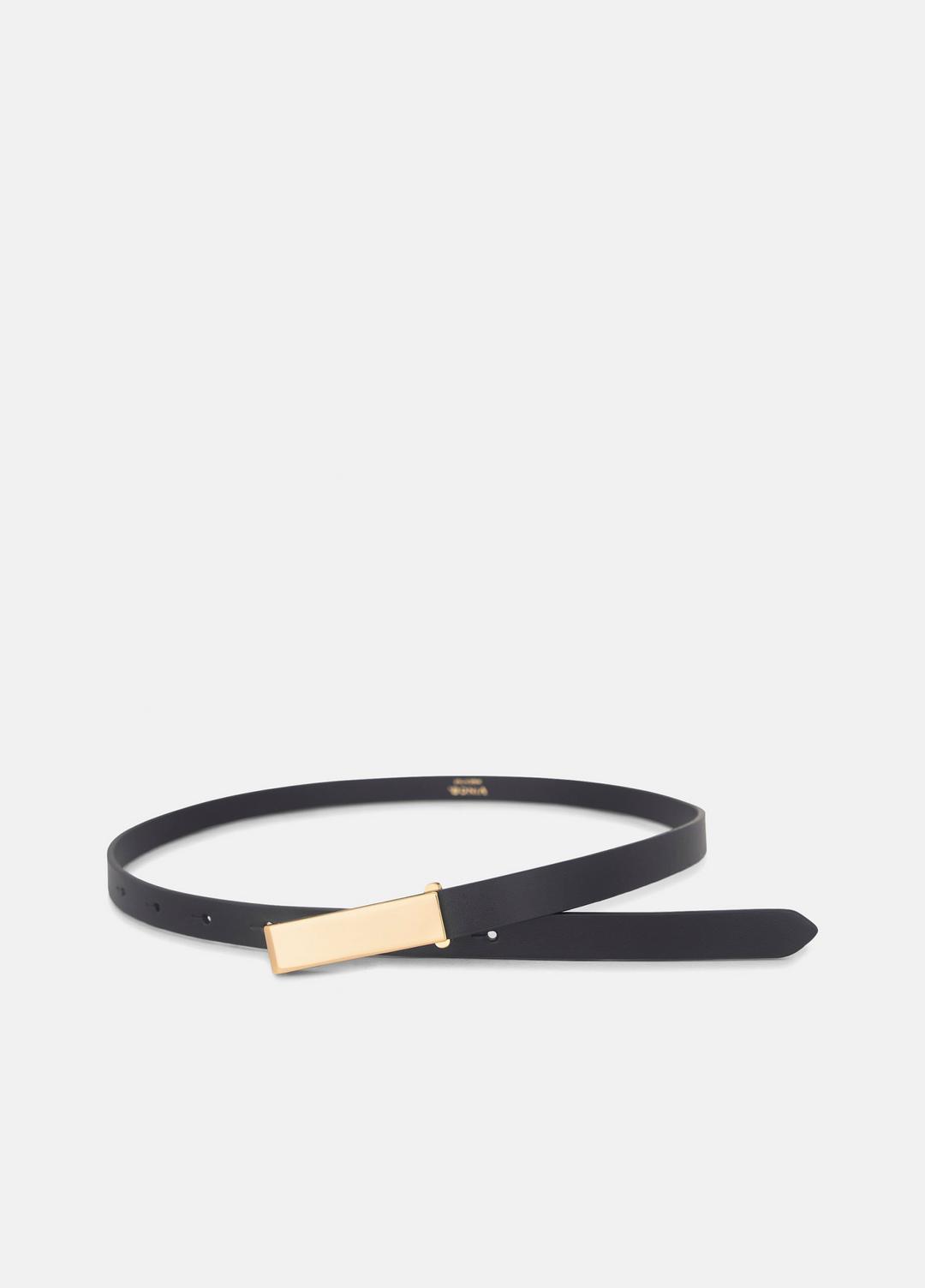 VINCE Women Women's 15mm Elongated Plaque Leather Belt in Belts