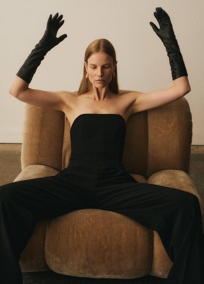 VINCE Women Cashmere-Lined Medium Leather Glove in Gloves
