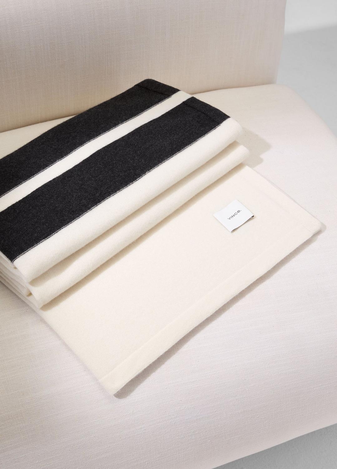 VINCE Women Cashmere Jersey Stripe Throw in Pillows & Blankets