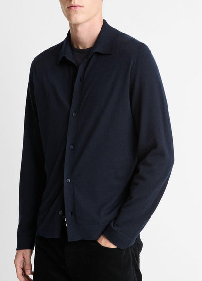 VINCE Men Featherweight Merino Wool-Cashmere Sweater Shirt in Long Sleeve