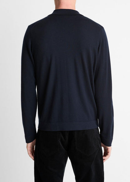 VINCE Men Featherweight Merino Wool-Cashmere Sweater Shirt in Long Sleeve