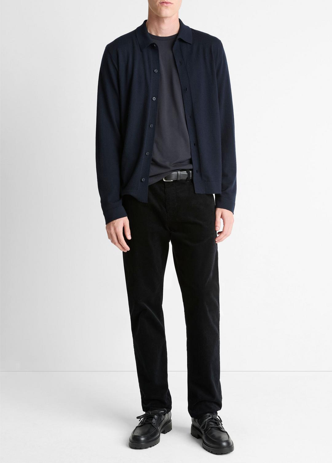 VINCE Men Featherweight Merino Wool-Cashmere Sweater Shirt in Long Sleeve