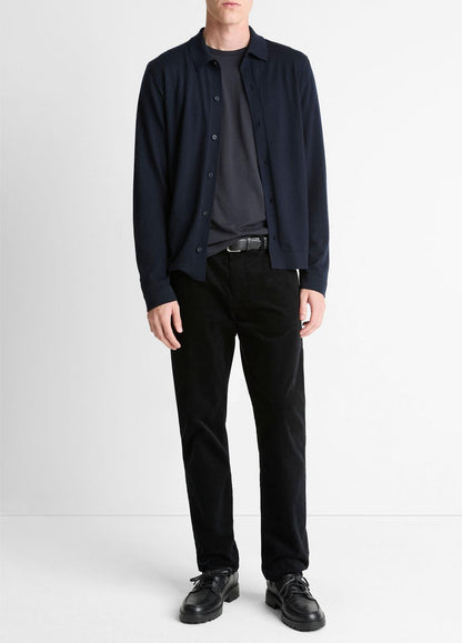 VINCE Men Featherweight Merino Wool-Cashmere Sweater Shirt in Long Sleeve