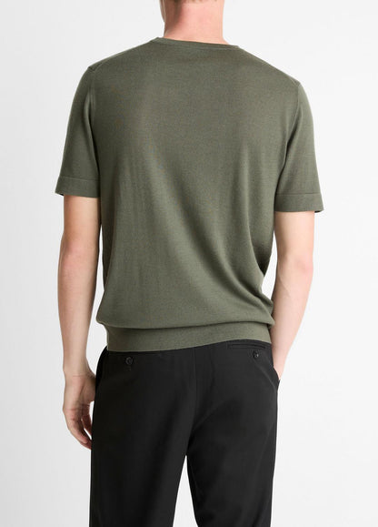 VINCE Men Featherweight Merino Wool-Cashmere Short-Sleeve Sweater in Short Sleeve