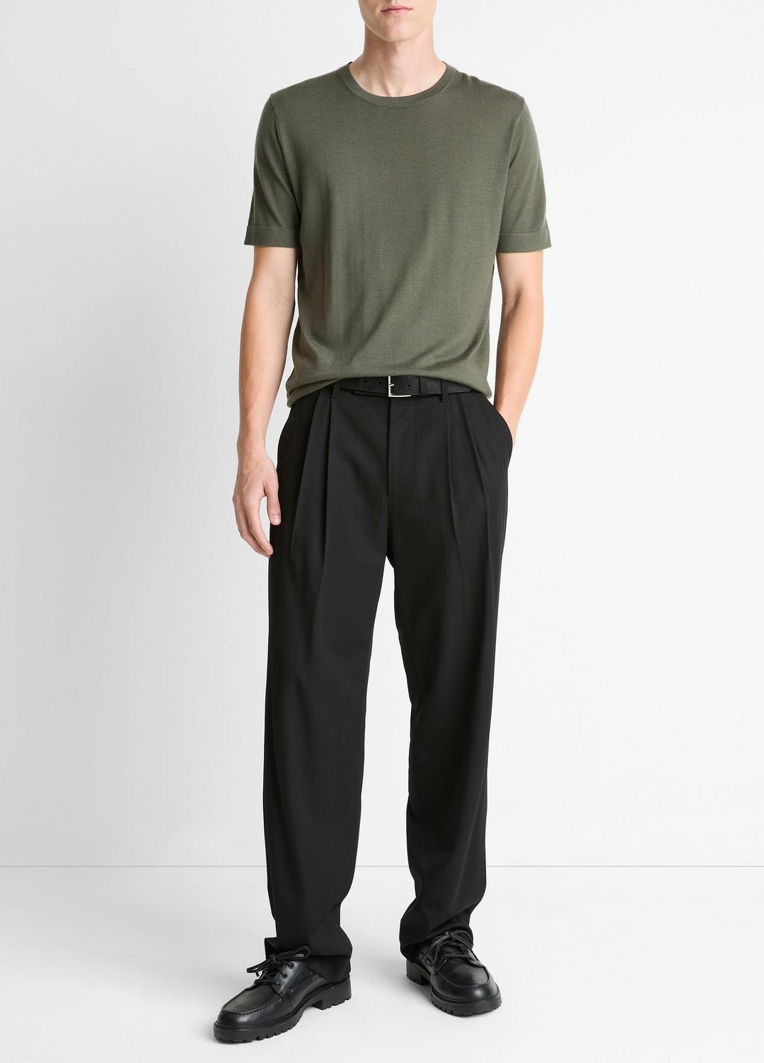 VINCE Men Featherweight Merino Wool-Cashmere Short-Sleeve Sweater in Short Sleeve