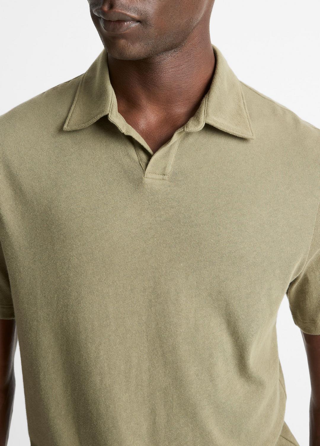 VINCE Men Cotton Johnny-Collar Polo Shirt in Henleys & Polos