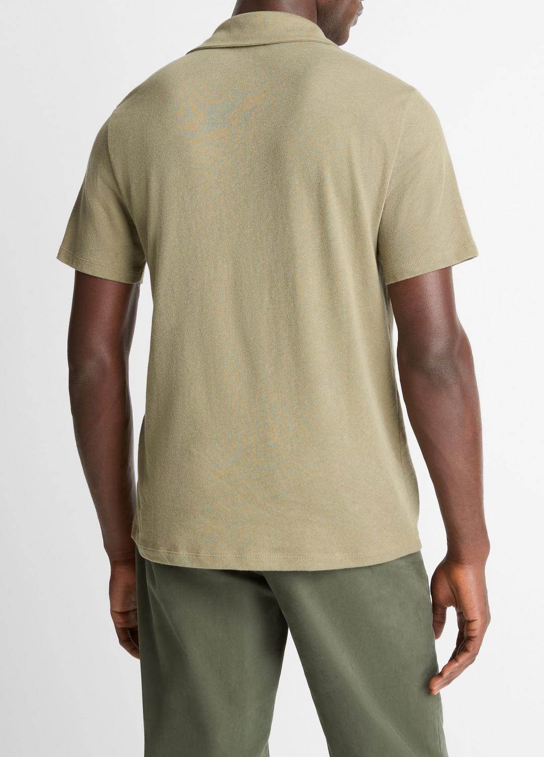 VINCE Men Cotton Johnny-Collar Polo Shirt in Henleys & Polos