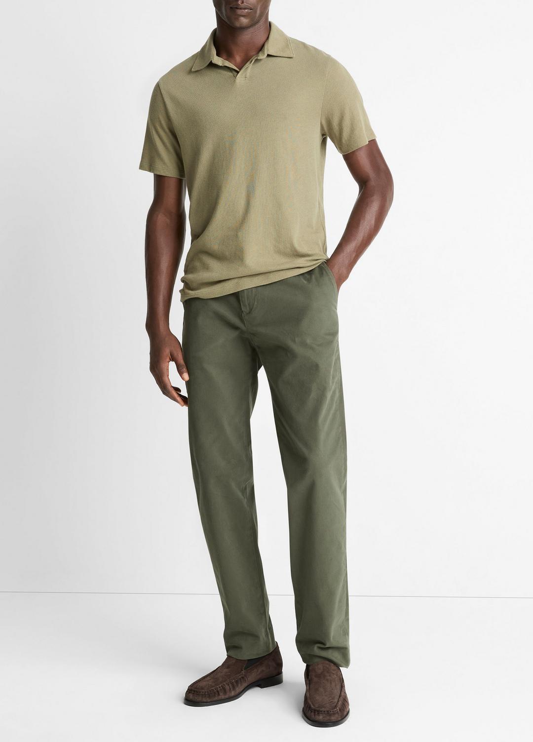 VINCE Men Cotton Johnny-Collar Polo Shirt in Henleys & Polos