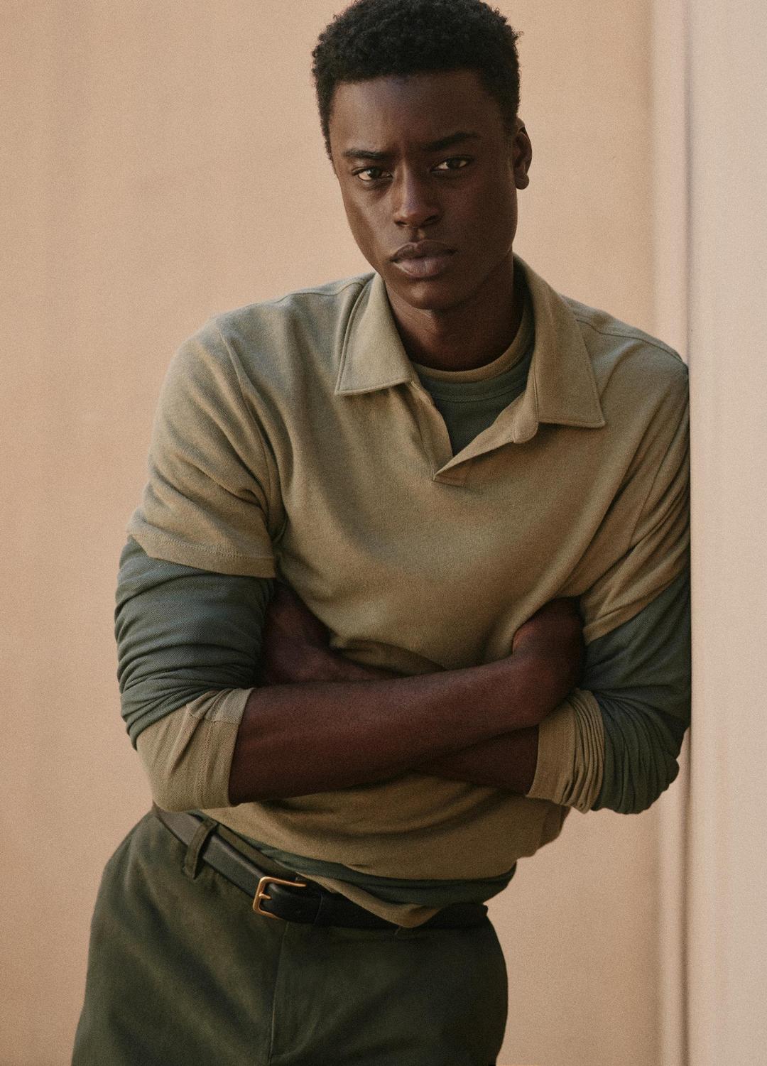 VINCE Men Cotton Johnny-Collar Polo Shirt in Henleys & Polos