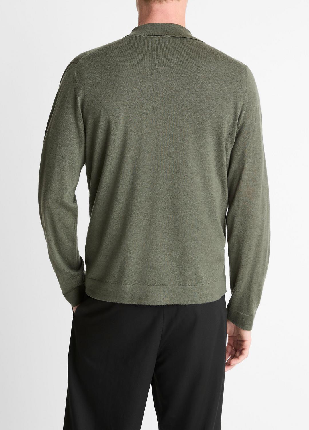 VINCE Men Featherweight Merino Wool-Cashmere Sweater Shirt in Long Sleeve