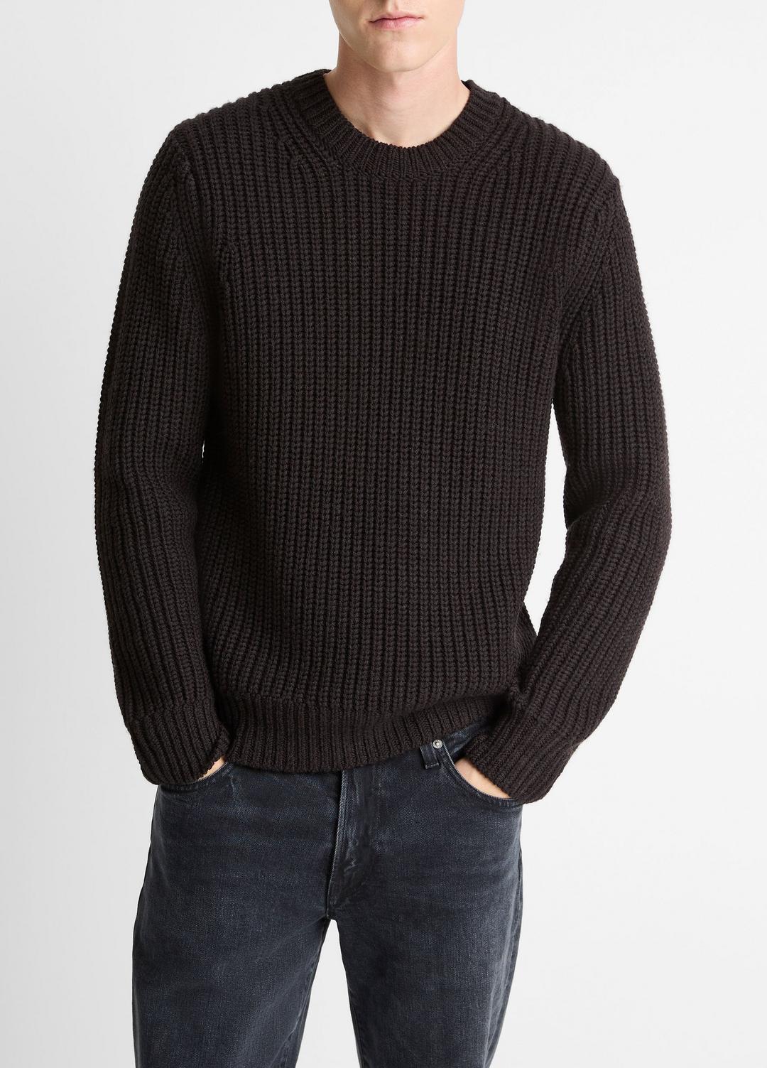 VINCE Men Utility Shaker Merino Wool Sweater in Crew Neck