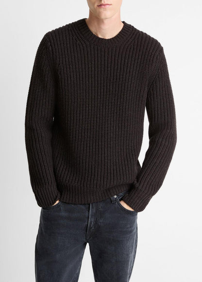 VINCE Men Utility Shaker Merino Wool Sweater in Crew Neck