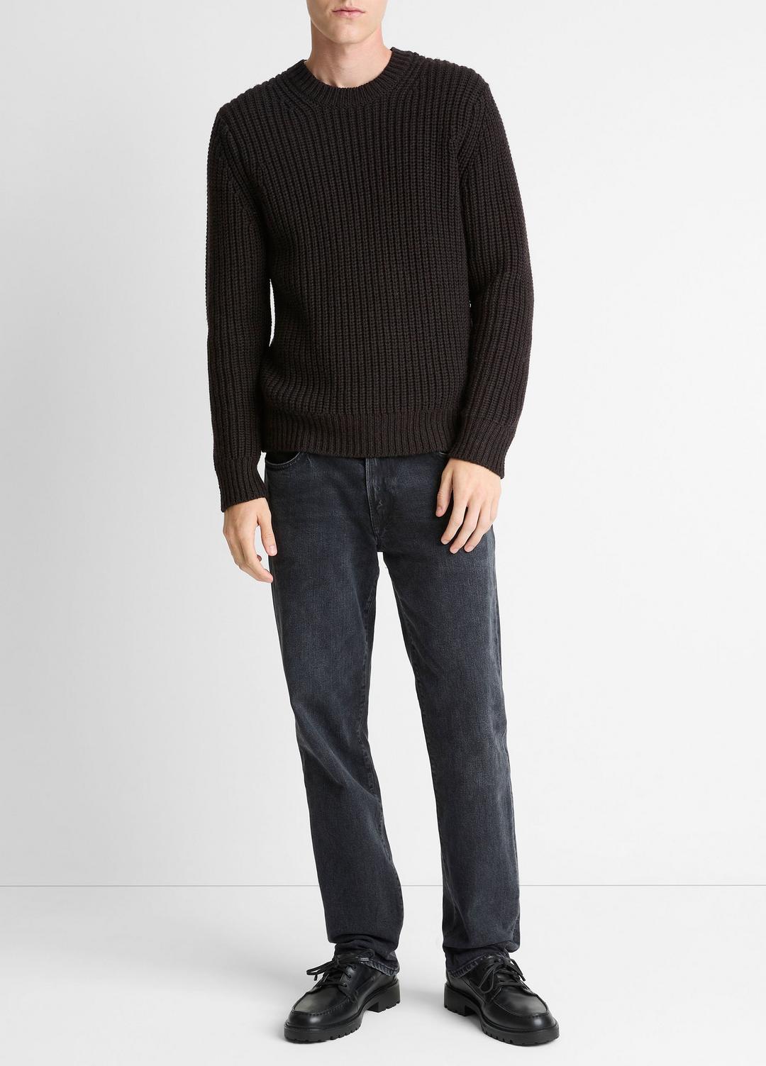 VINCE Men Utility Shaker Merino Wool Sweater in Crew Neck