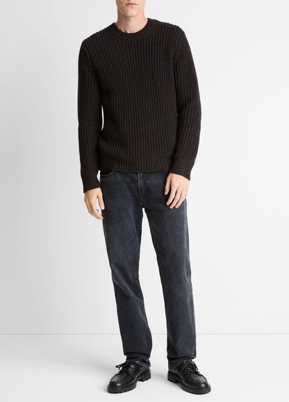 VINCE Men Utility Shaker Merino Wool Sweater in Crew Neck