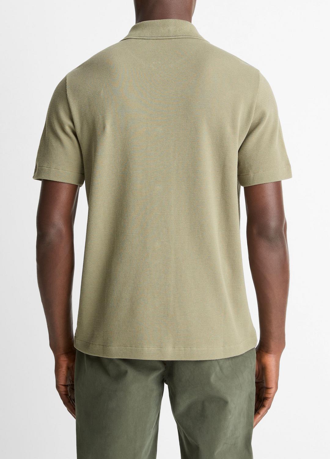 VINCE Men Jacquard-Knit Cotton Short-Sleeve Button-Front Shirt in Short Sleeve