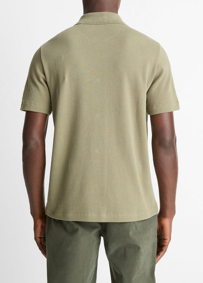 VINCE Men Jacquard-Knit Cotton Short-Sleeve Button-Front Shirt in Short Sleeve