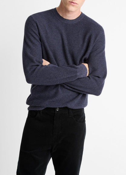 VINCE Men Geo-Jacquard Wool-Blend Crew Neck Sweater in Crew Neck